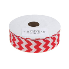 Sugar Chevron White Grosgrain Ribbon, 7/8-inch, 4-yard