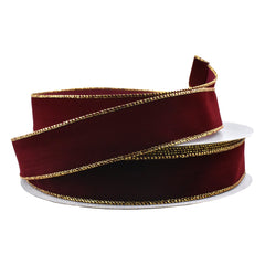 Christmas Velvet Wired Edge Ribbons