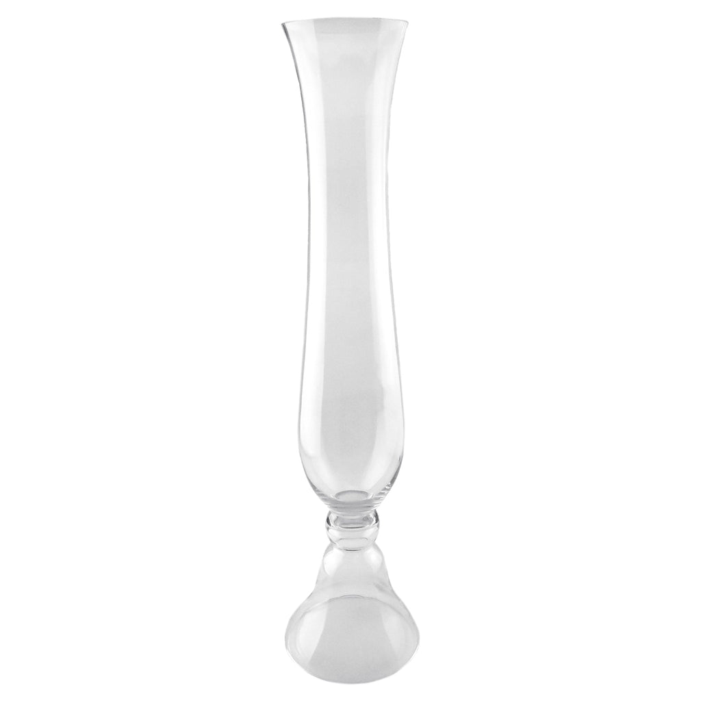 Clear Trumpet Glass Vase, 30-Inch x 7-Inch, 2-Count