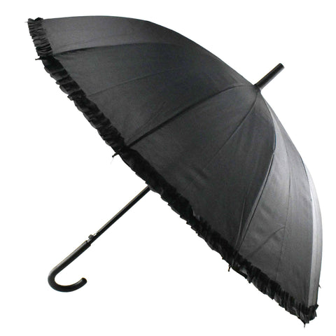 Frilly Edge Umbrella Prop, 32-Inch, 36-Inch Diameter - Black