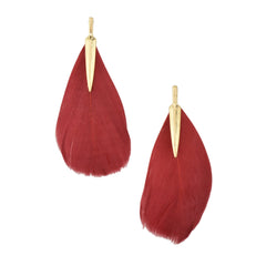 Single Feather Drop Earrings, 3-Inch