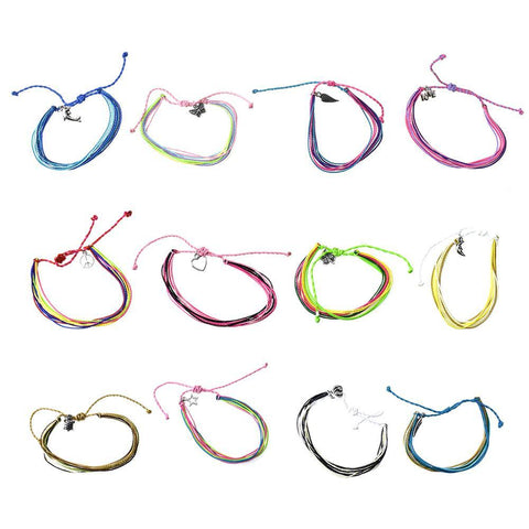 Kids' Twisted Cord Friendship Bracelets, Assorted Colors, 3-Inch, 12-Piece