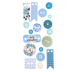 Button and Banner Scrapbooking Stickers, 22-Piece