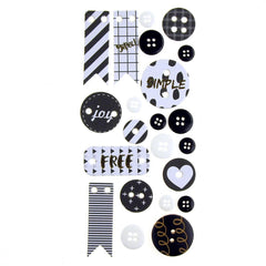 Button and Banner Scrapbooking Stickers, 22-Piece