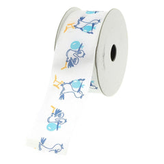 Flying Stork White Polyester Ribbon, 1-1/2-Inch, 10-Yard