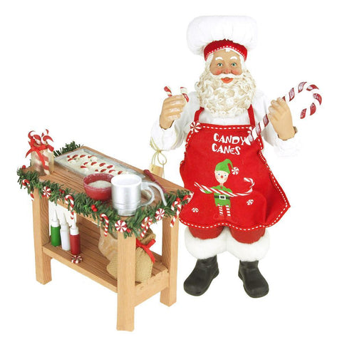 Chef Santa Baking Christmas Ornaments, Red/White, 10-Inch