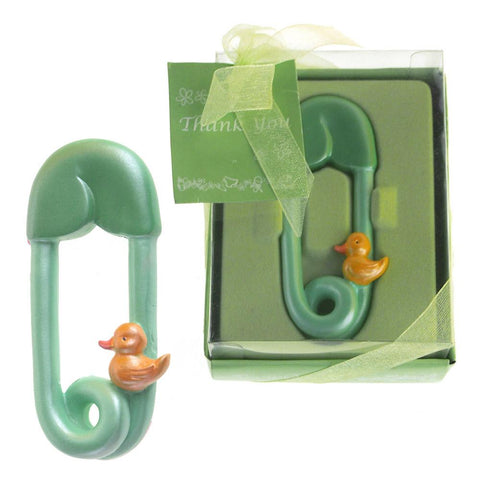 Baby Favors Souvenir, 3-Inch, Safety Diaper Pin, Green