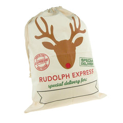 Large Cotton Christmas Santa Gift Sacks, 27-inch x 19-inch