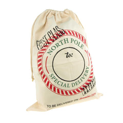 Large Cotton Christmas Santa Gift Sacks, 27-inch x 19-inch