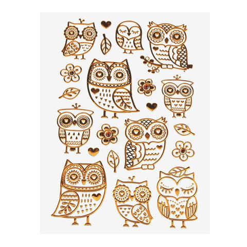 Boho Owl Foil Stickers, Copper, 21-Count