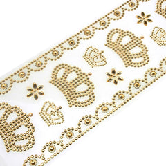 Royal Crown Gem Rhinestone Art Stickers, 12-Piece