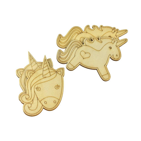 Mythical Unicorn DIY Wood Cut-Outs, 3-Inch