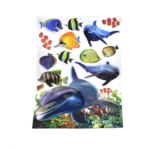 Undersea Animals 3D Pop Up Wall Art Stickers, 14-Piece