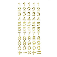 Number 0 to 9 and Symbols Rhinestone Stickers, 5/8-Inch, 55-Piece
