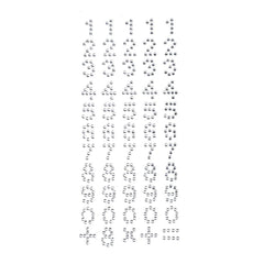 Number 0 to 9 and Symbols Rhinestone Stickers, 5/8-Inch, 55-Piece
