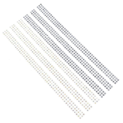 Self Adhesive Rhinestone Stickers, 11-1/8-Inch, 3-Strips