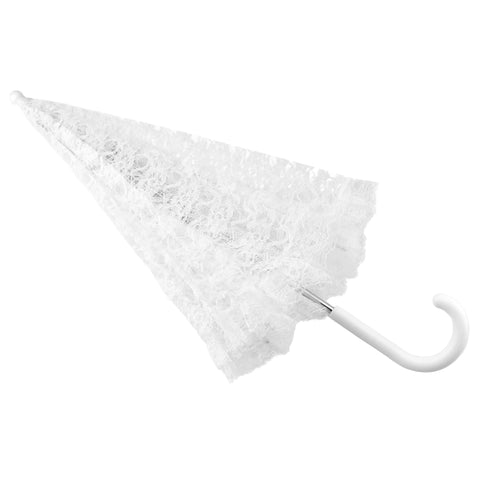 White Lace Parasol Umbrella Bridal Accessories
