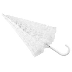 White Lace Parasol Umbrella, 30-inch Diameter, 24-inch Length