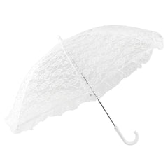 White Lace Parasol Umbrella, 30-inch Diameter, 24-inch Length