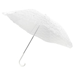 White Lace Parasol Umbrella, 30-inch Diameter, 24-inch Length