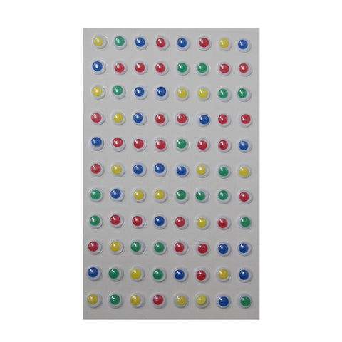 Mini Googly Eyes Self Adhesive Sticker, Assorted Color, 1/4-Inch, 88-Count