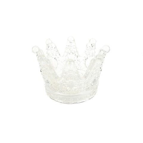 Regal Hobnail Crown Glass Candle Holder, Clear, 3-Inch