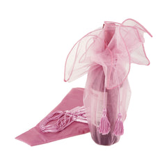 Organza Wine Bottle Wrap with Cord Tassel, 6-Count, 28-Inch