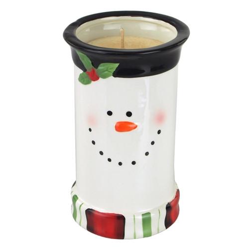Snowman Ceramic Pot Scented Candle, 6-3/4-Inch
