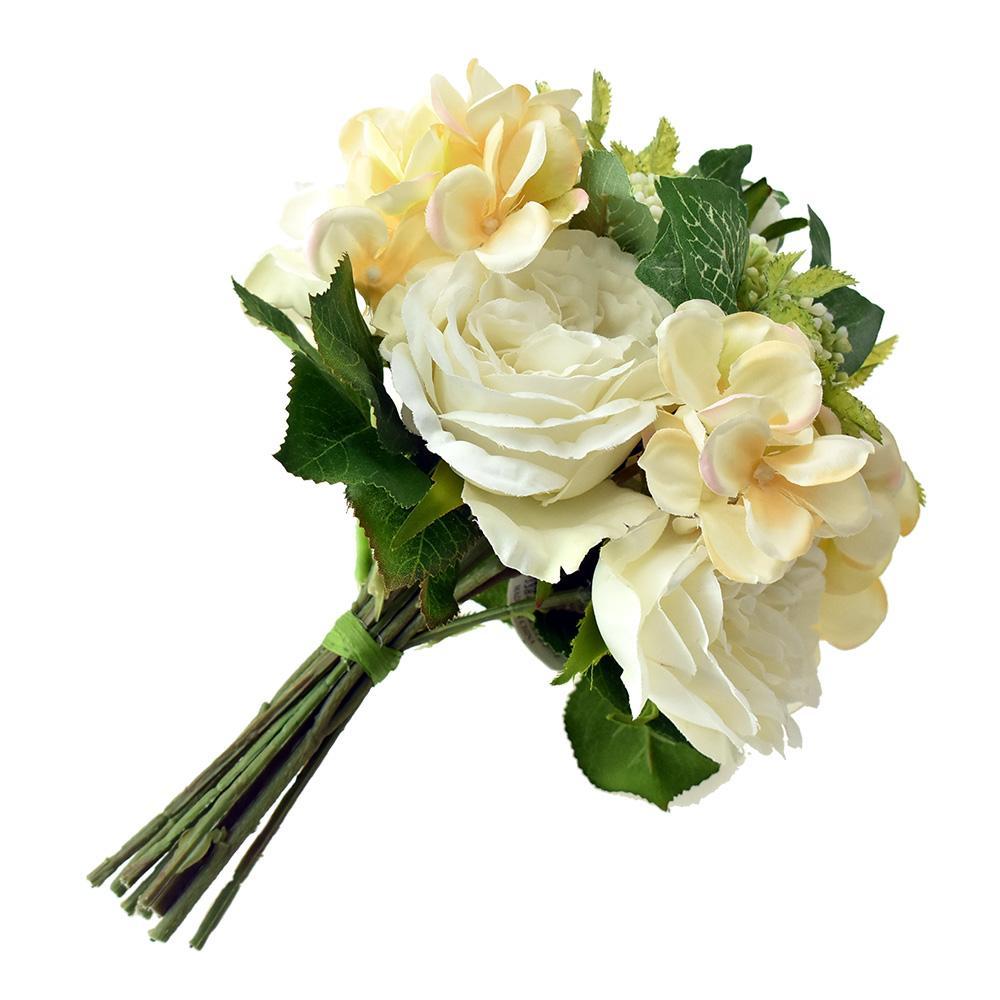 Artificial Rose/Hydrangea Bouquet, 9-Inch