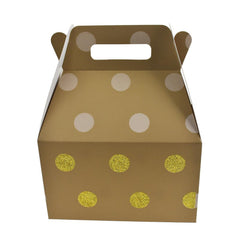 Glitter Polka Dot Cardboard Favor Box, 8-Inch, 3-Count