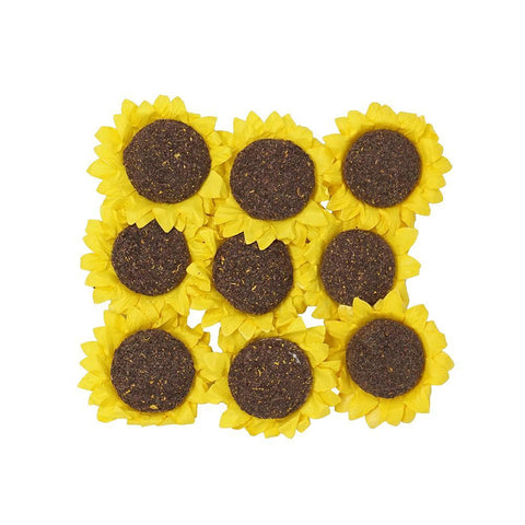 Handmade Paper Sunflower Embellishments, Yellow, 1-1/2-Inch, 9-Count