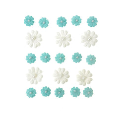Mini Handmade Paper Floral Embellishments, 21-Piece
