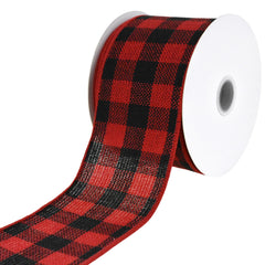 Christmas Buffalo Checkered Wired Ribbon, 10-Yard