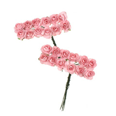 Mini Paper Craft Rose Branch, 3-Inch, 12-Count