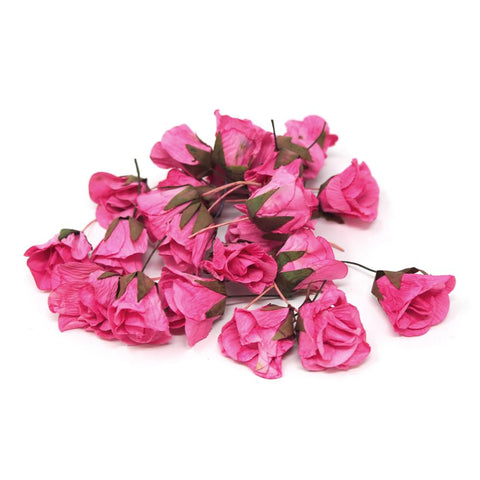 Artificial Decorative Loose Roses, Pink, 1-Inch, 24-Count