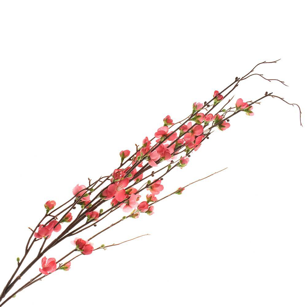 Artificial Quince Blossom Spray, 45-Inch