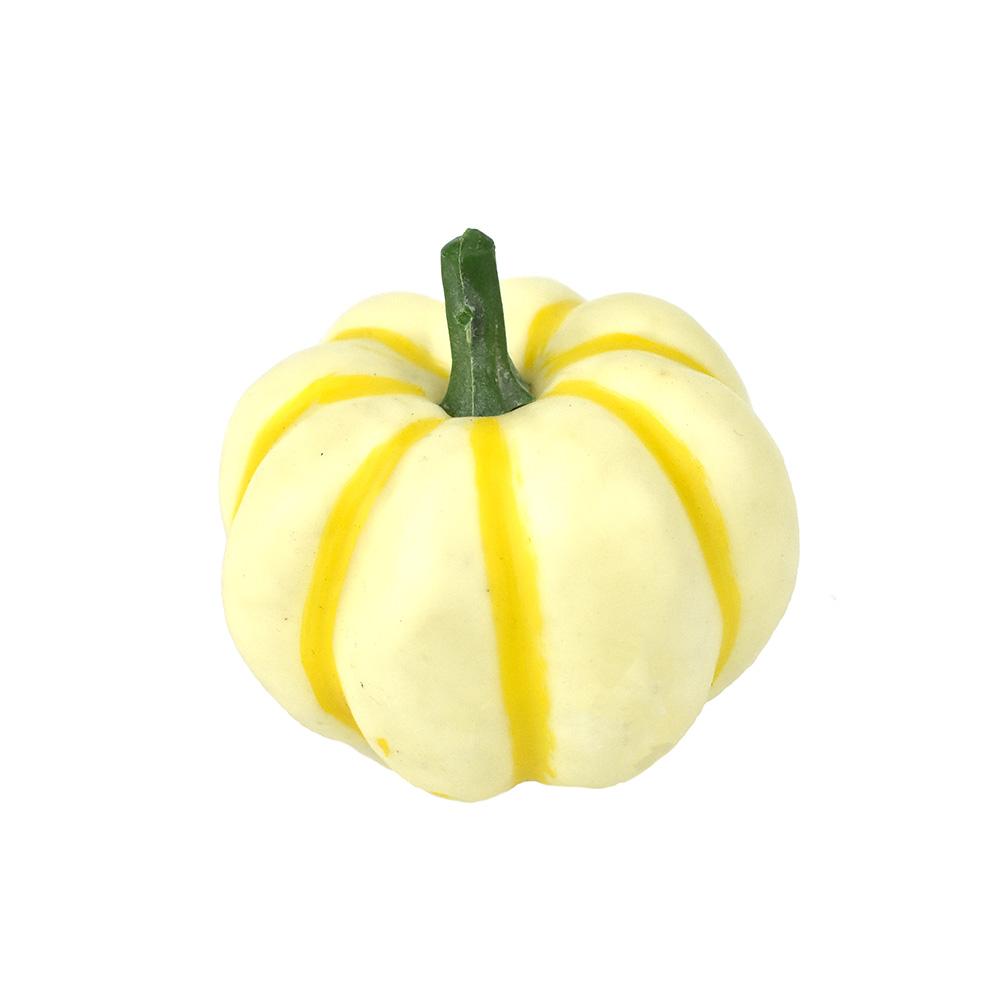 Artificial Pumpkin Decoration, Cream, 2-Inch