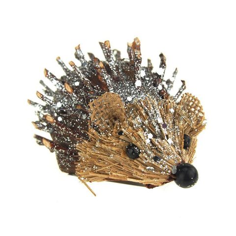 Acorn Spiky Hedgehog with Glitter Holiday Decoration, 4-Inch