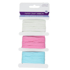 Paper Raffia Ribbon Craft Medley, 1/4-Inch,  8-Yard, 3-Piece