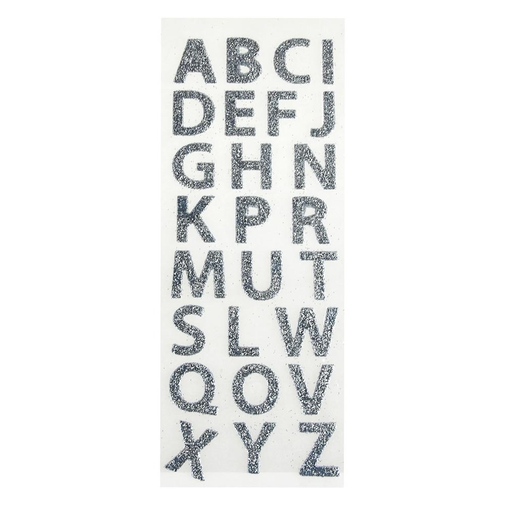 Glitter Upper Case Alphabet Letters Stickers, 1-Inch, 26-Count