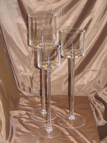 Clear Glass Wine Candle Holder Table Centerpiece