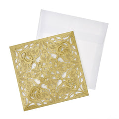Blank Invitations Laser Cut Folding Design, 6-3/8-Inch, 8-Count