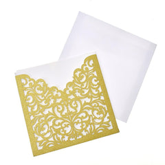 Blank Invitations Laser Cut Design, 5-7/8-Inch, 8-Count