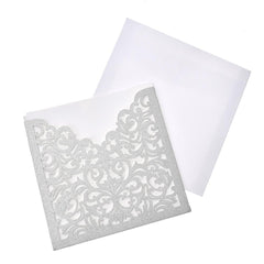 Blank Invitations Laser Cut Design, 5-7/8-Inch, 8-Count