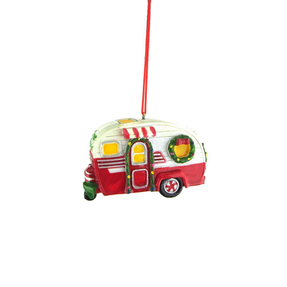 Happy Campers Resin Ornament, Red/White/Green, 3-Inch