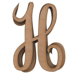 Wooden Cursive Letters, 3-inch, 6-count, Natural