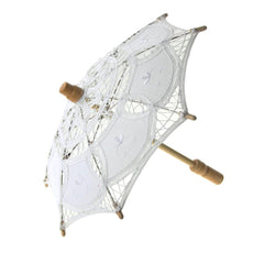 Mini Vintage Cotton Lace Bridal Wedding Parasol, 11-D