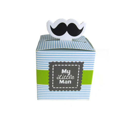 Mustache Baby Shower Favor Boxes, 2-1/4-Inch, 12-Piece