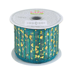 Glitter Stripes Gold Confetti Christmas Ribbon, 2-1/2-inch, 10-yard
