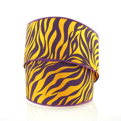 Zebra Print Polyester Wired Ribbon, 2-1/2-Inch, 10 Yards